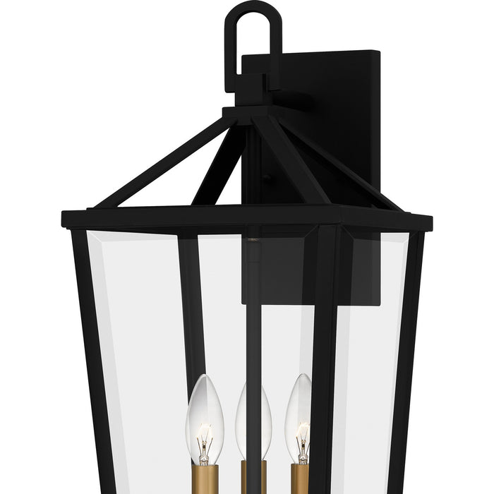 Quoizel HUL8409MBK Three Light Outdoor Wall Mount, Matte Black