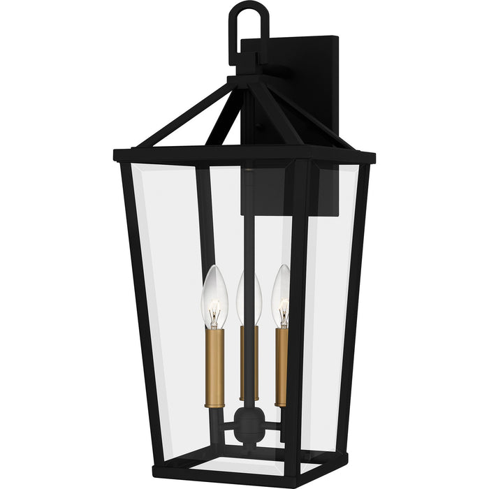 Quoizel HUL8409MBK Three Light Outdoor Wall Mount, Matte Black
