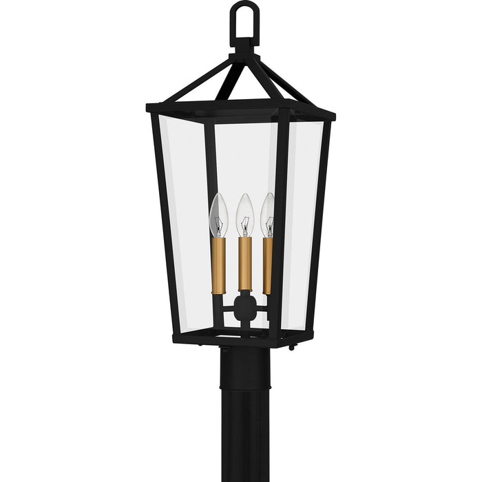 Quoizel HUL9009MBK Three Light Outdoor Post Mount, Matte Black