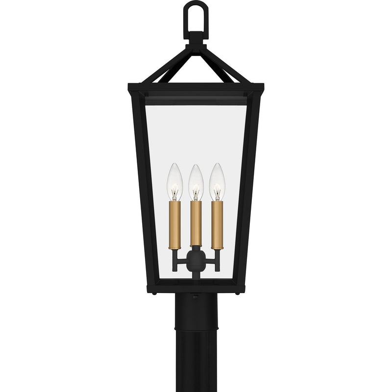 Quoizel HUL9009MBK Three Light Outdoor Post Mount, Matte Black