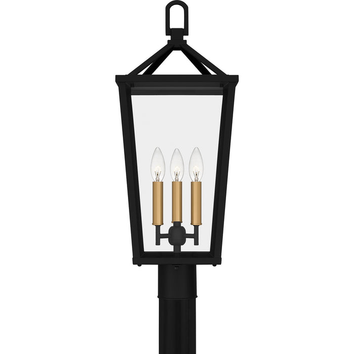 Quoizel HUL9009MBK Three Light Outdoor Post Mount, Matte Black