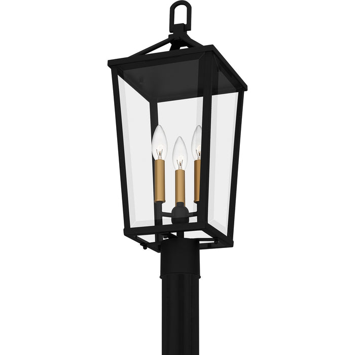 Quoizel HUL9009MBK Three Light Outdoor Post Mount, Matte Black