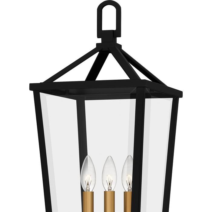 Quoizel HUL9009MBK Three Light Outdoor Post Mount, Matte Black