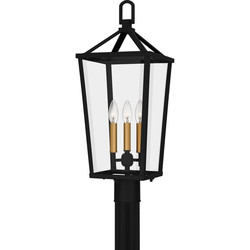 Quoizel HUL9009MBK Three Light Outdoor Post Mount, Matte Black