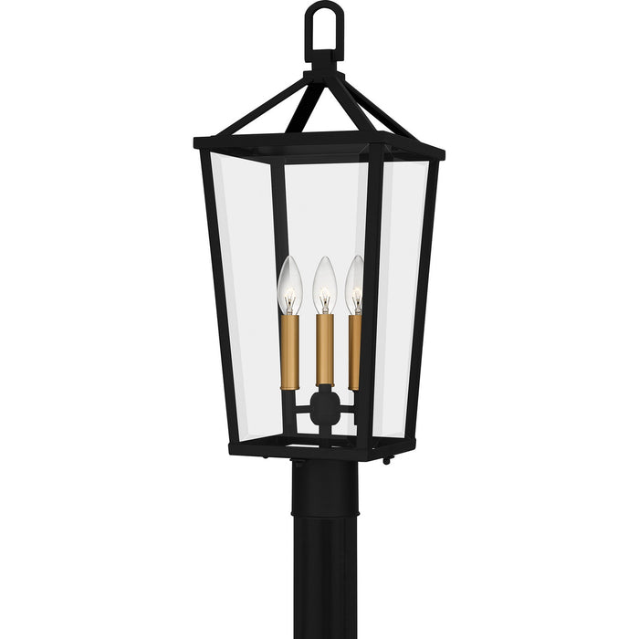 Quoizel HUL9009MBK Three Light Outdoor Post Mount, Matte Black
