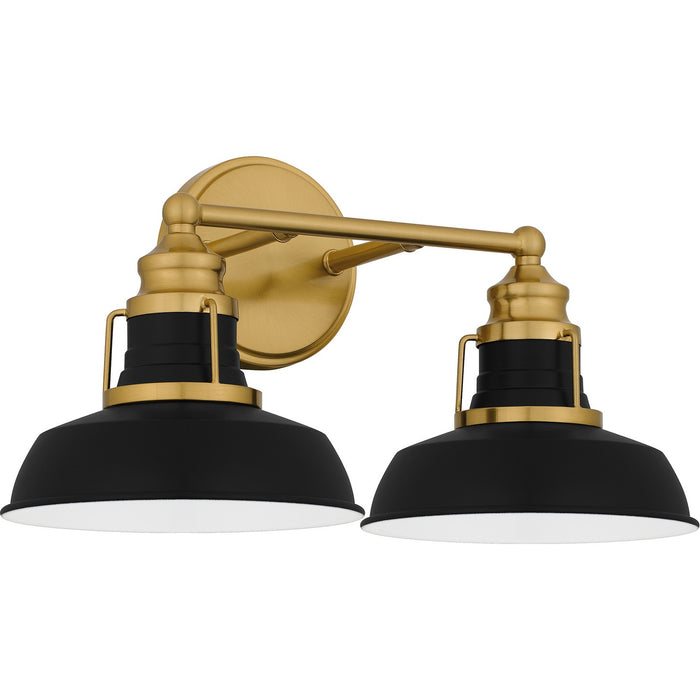 Quoizel HUX8616AB Two Light Bath, Aged Brass