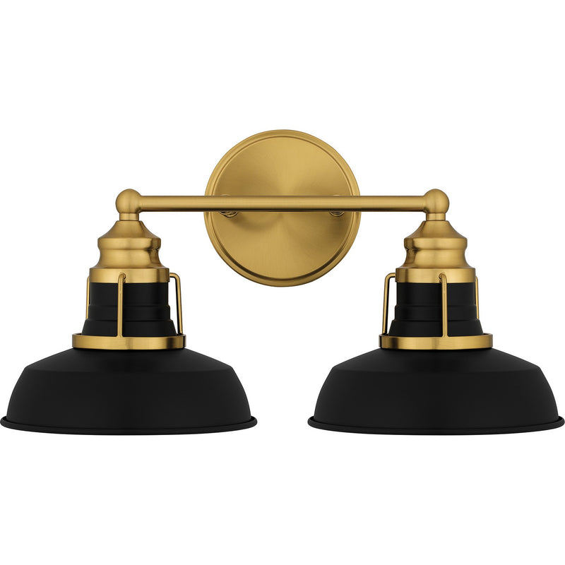 Quoizel HUX8616AB Two Light Bath, Aged Brass