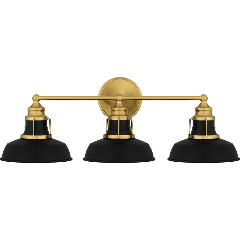 Quoizel HUX8625AB Three Light Bath, Aged Brass