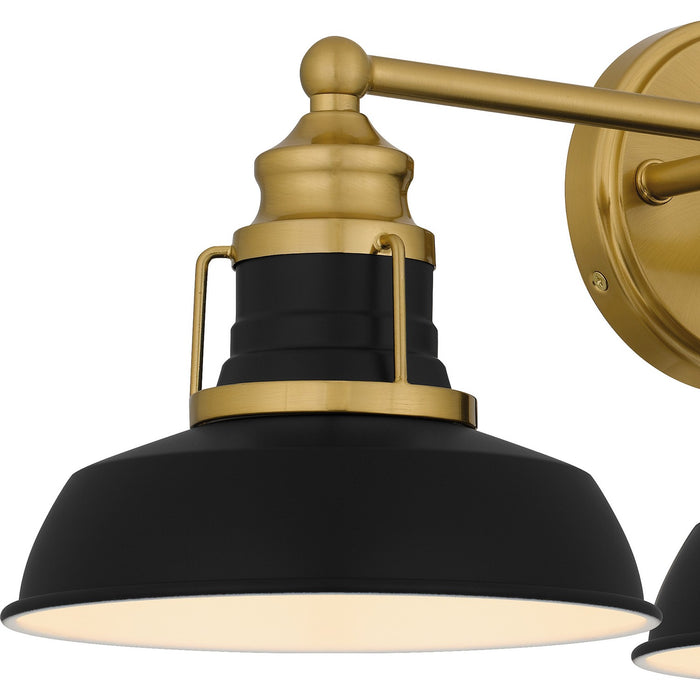 Quoizel HUX8625AB Three Light Bath, Aged Brass
