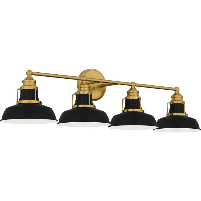 Quoizel HUX8634AB Four Light Bath, Aged Brass