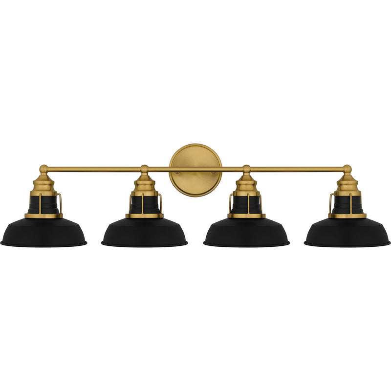Quoizel HUX8634AB Four Light Bath, Aged Brass