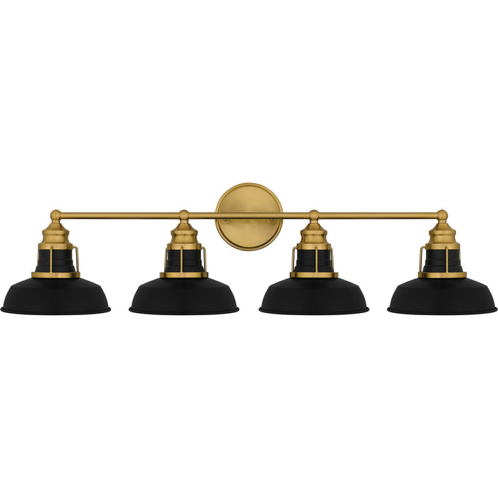 Quoizel HUX8634AB Four Light Bath, Aged Brass