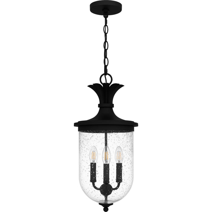 Quoizel HVN1910EK Three Light Outdoor Hanging Lantern, Earth Black
