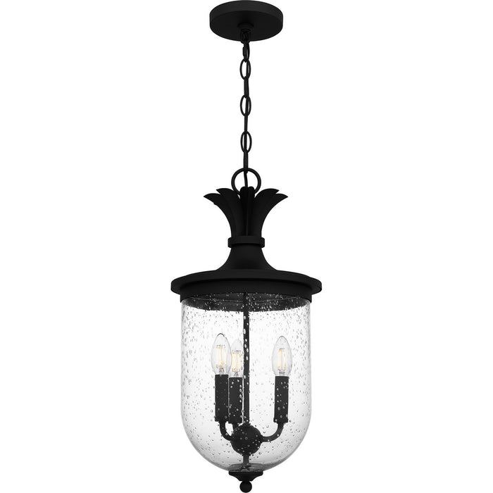 Quoizel HVN1910EK Three Light Outdoor Hanging Lantern, Earth Black