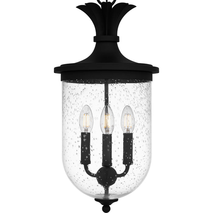 Quoizel HVN1910EK Three Light Outdoor Hanging Lantern, Earth Black