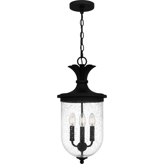 Quoizel HVN1910EK Three Light Outdoor Hanging Lantern, Earth Black