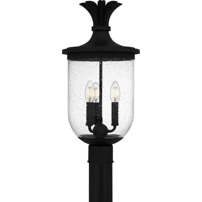 Quoizel HVN9010EK Three Light Outdoor Post Mount, Earth Black