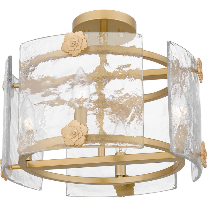 Quoizel JOL1716LG Four Light Semi Flush Mount, Light Gold