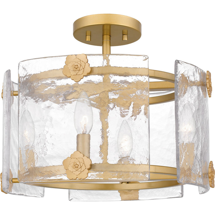 Quoizel JOL1716LG Four Light Semi Flush Mount, Light Gold