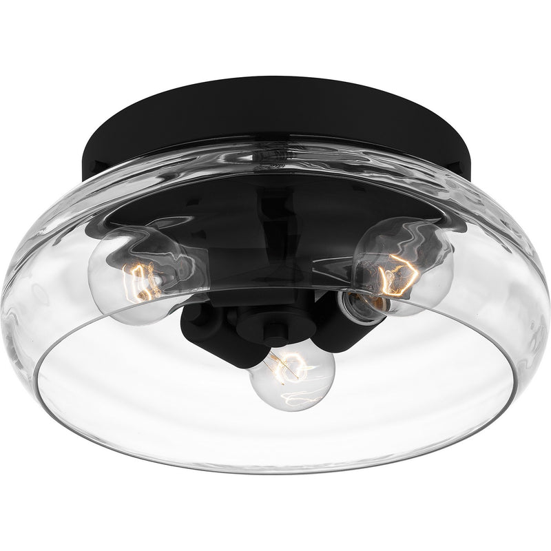 Quoizel LCY1614MBK Three Light Flush Mount, Matte Black