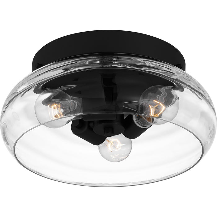 Quoizel LCY1614MBK Three Light Flush Mount, Matte Black