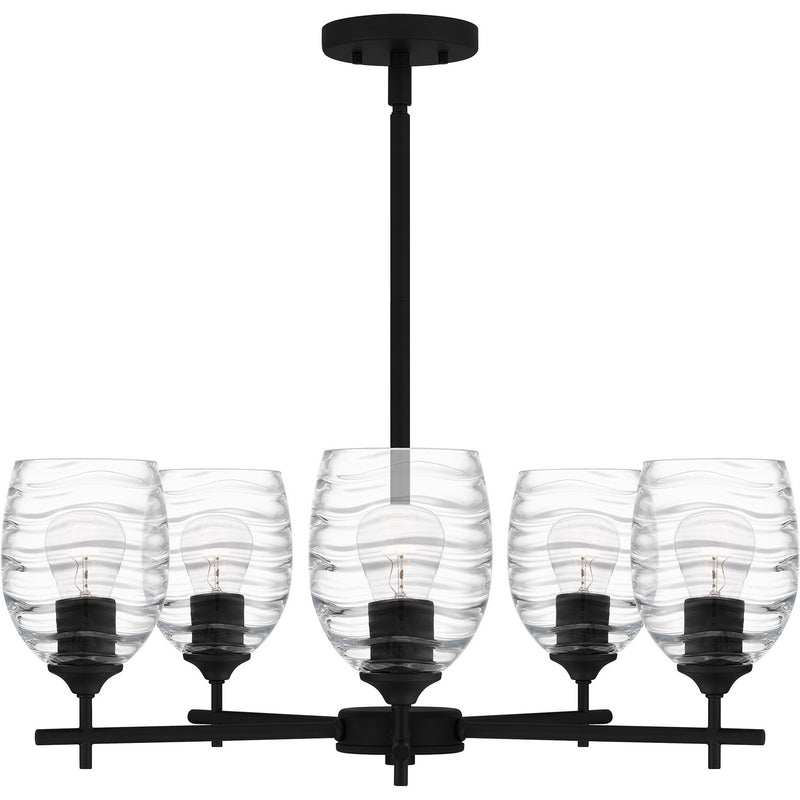 Quoizel LCY5025MBK Five Light Chandelier, Matte Black
