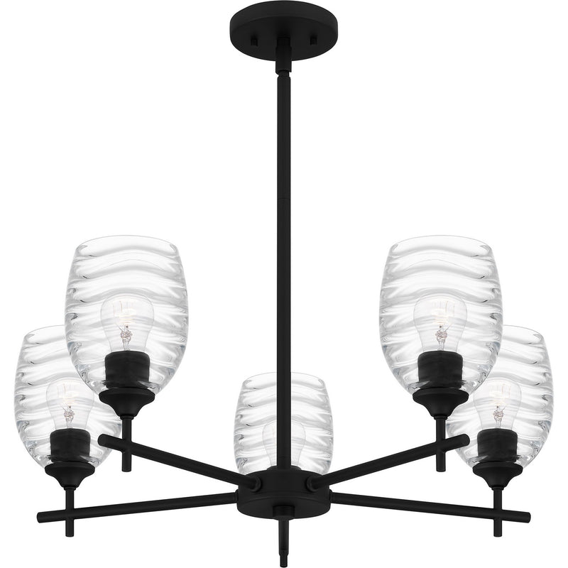 Quoizel LCY5025MBK Five Light Chandelier, Matte Black