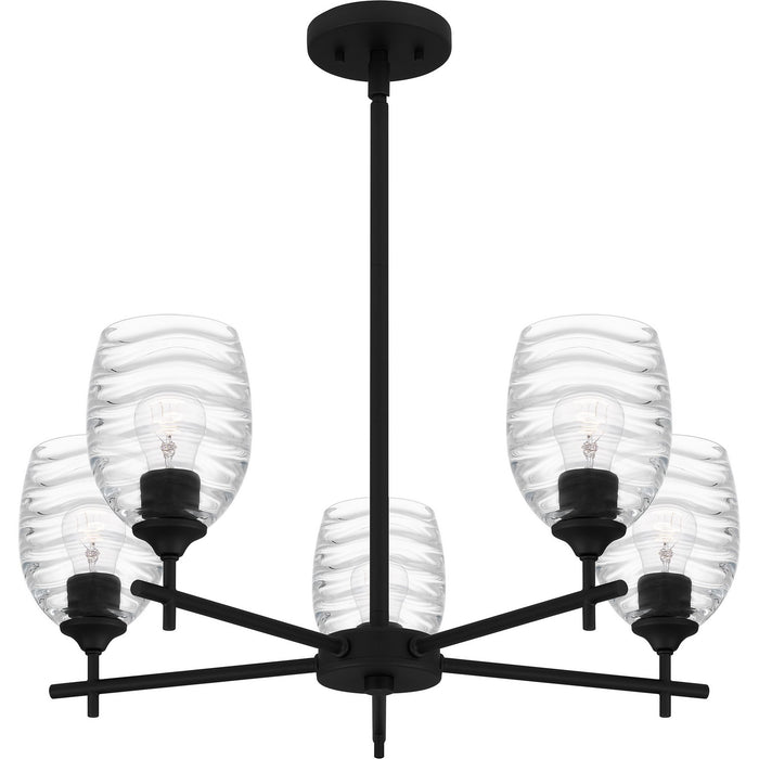 Quoizel LCY5025MBK Five Light Chandelier, Matte Black