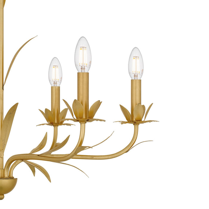 Quoizel MAA5027GFL Six Light Chandelier, Gold Leaf