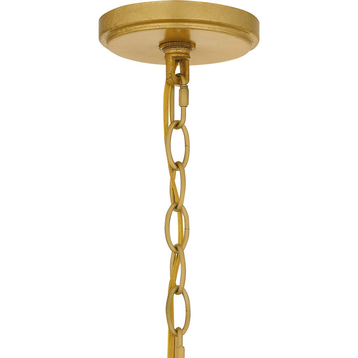 Quoizel MAA5027GFL Six Light Chandelier, Gold Leaf
