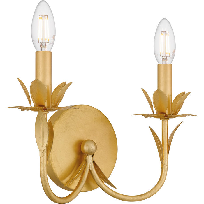Quoizel MAA8712GFL Two Light Wall Sconce, Gold Leaf