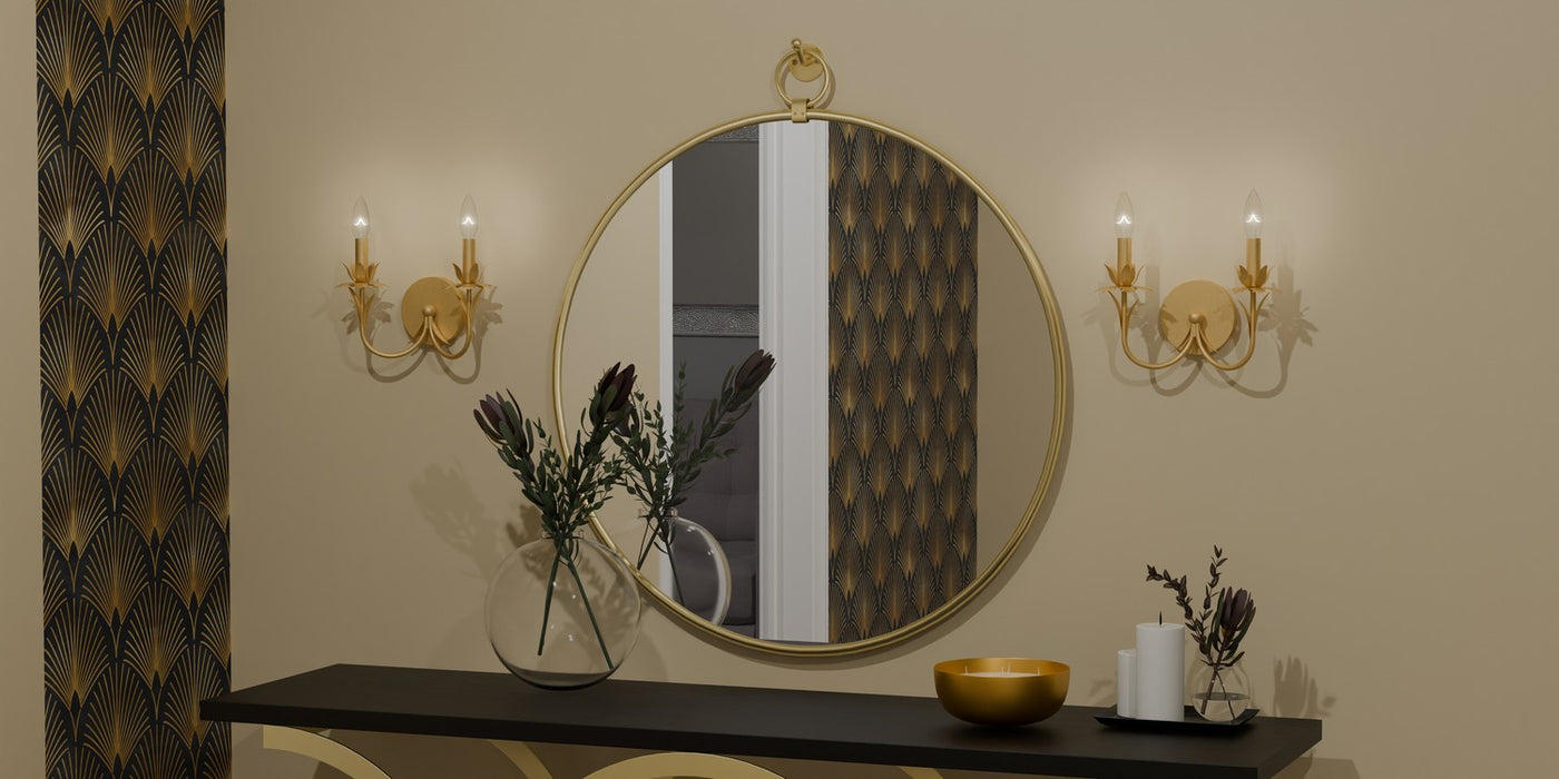 Quoizel MAA8712GFL Two Light Wall Sconce, Gold Leaf