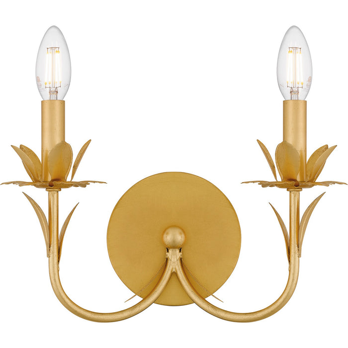 Quoizel MAA8712GFL Two Light Wall Sconce, Gold Leaf