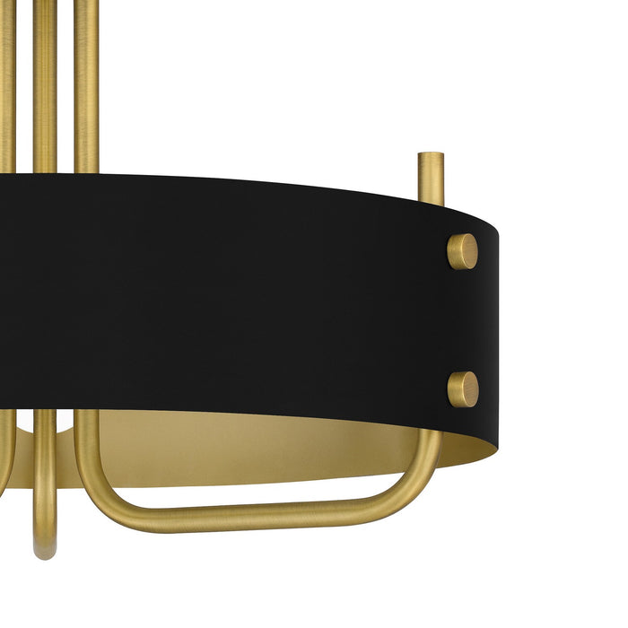 Quoizel MAD1717AB Three Light Semi Flush Mount, Aged Brass