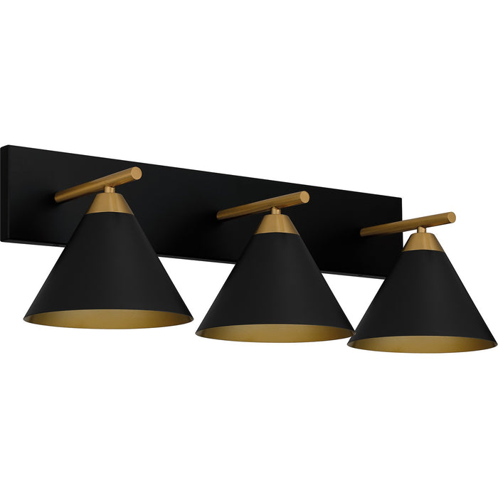Quoizel MTO8627MBK Three Light Bath, Matte Black