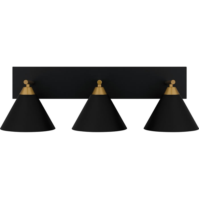 Quoizel MTO8627MBK Three Light Bath, Matte Black