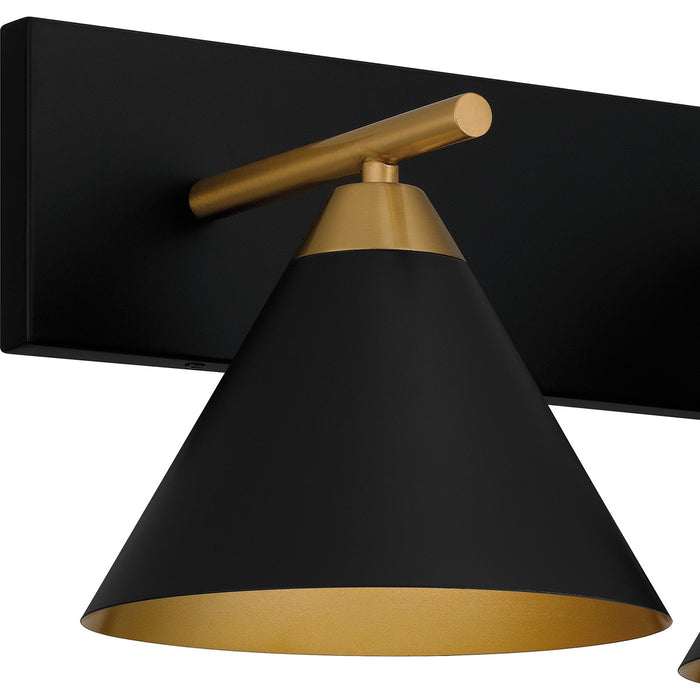 Quoizel MTO8627MBK Three Light Bath, Matte Black