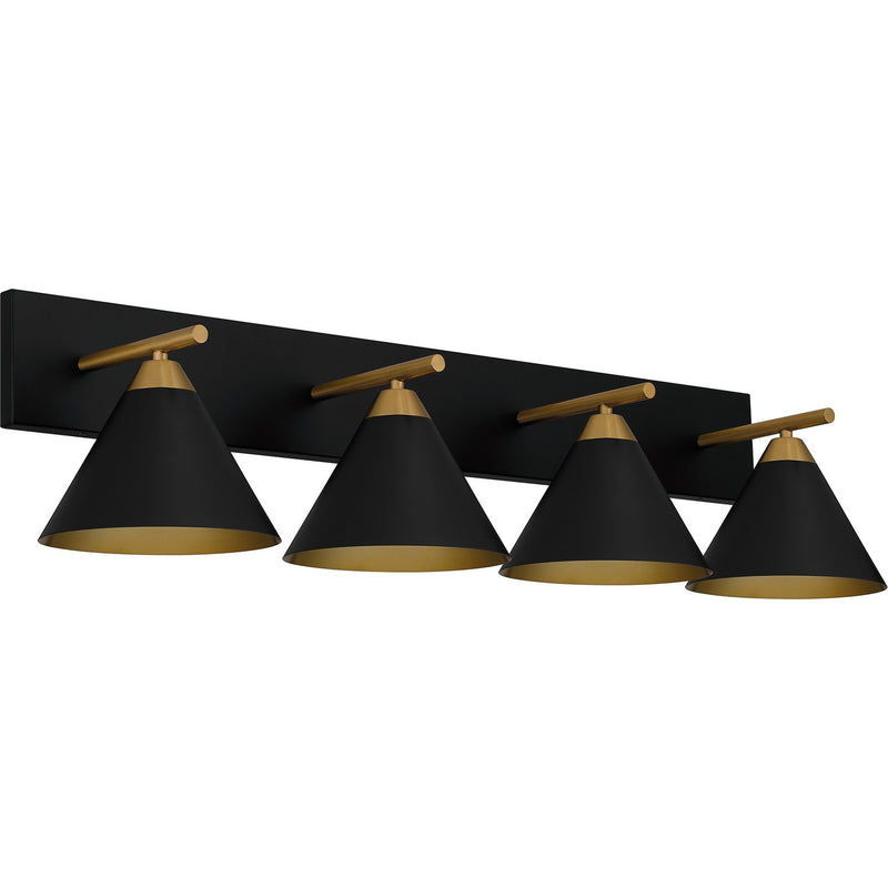 Quoizel MTO8637MBK Four Light Bath, Matte Black