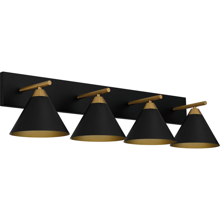 Quoizel MTO8637MBK Four Light Bath, Matte Black