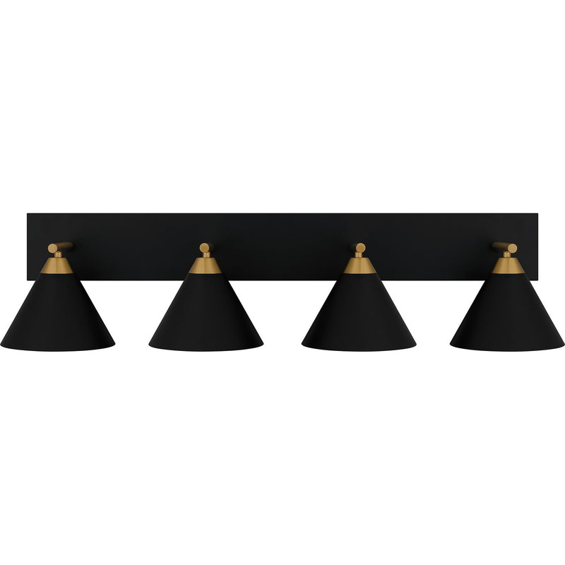 Quoizel MTO8637MBK Four Light Bath, Matte Black