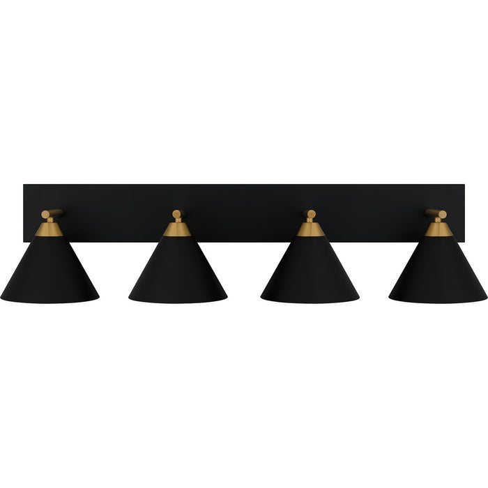 Quoizel MTO8637MBK Four Light Bath, Matte Black