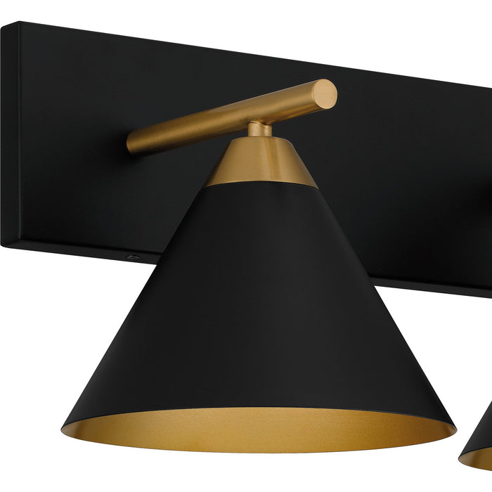Quoizel MTO8637MBK Four Light Bath, Matte Black