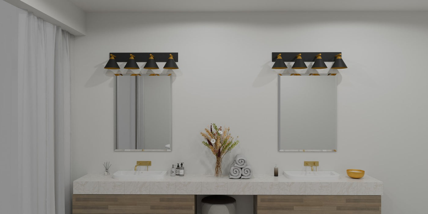 Quoizel MTO8637MBK Four Light Bath, Matte Black