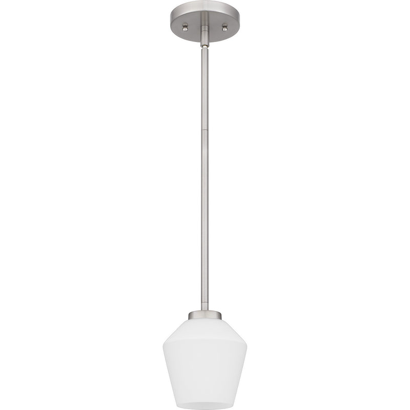 Quoizel NIE1505BN One Light Mini Pendant, Brushed Nickel