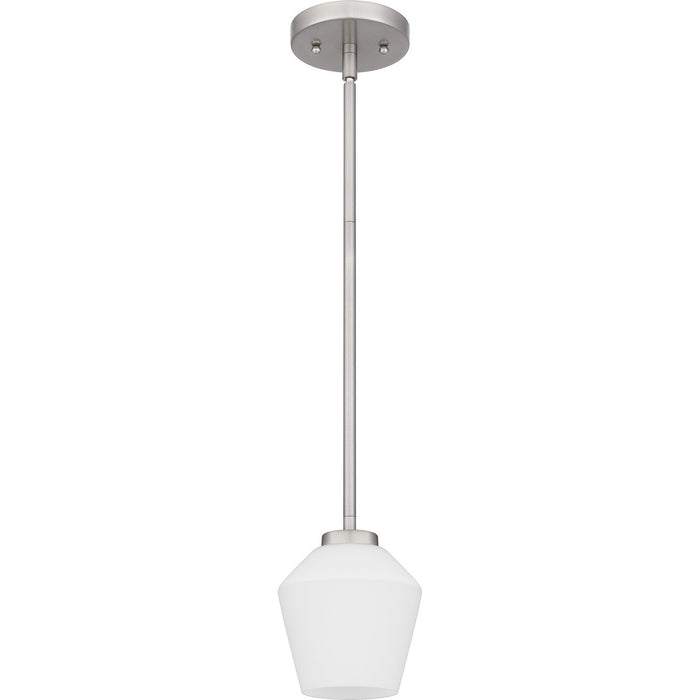 Quoizel NIE1505BN One Light Mini Pendant, Brushed Nickel