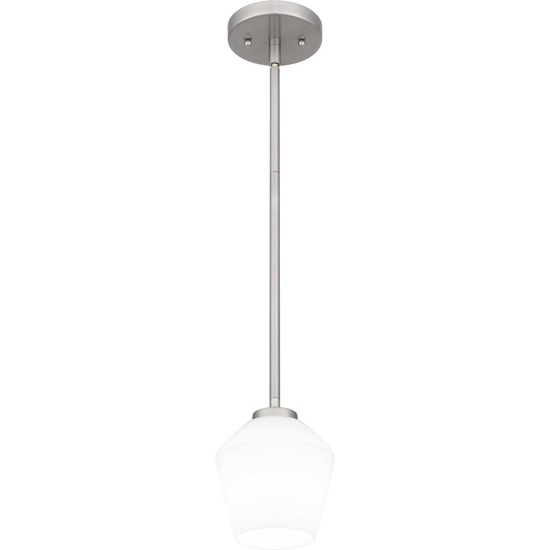 Quoizel NIE1505BN One Light Mini Pendant, Brushed Nickel