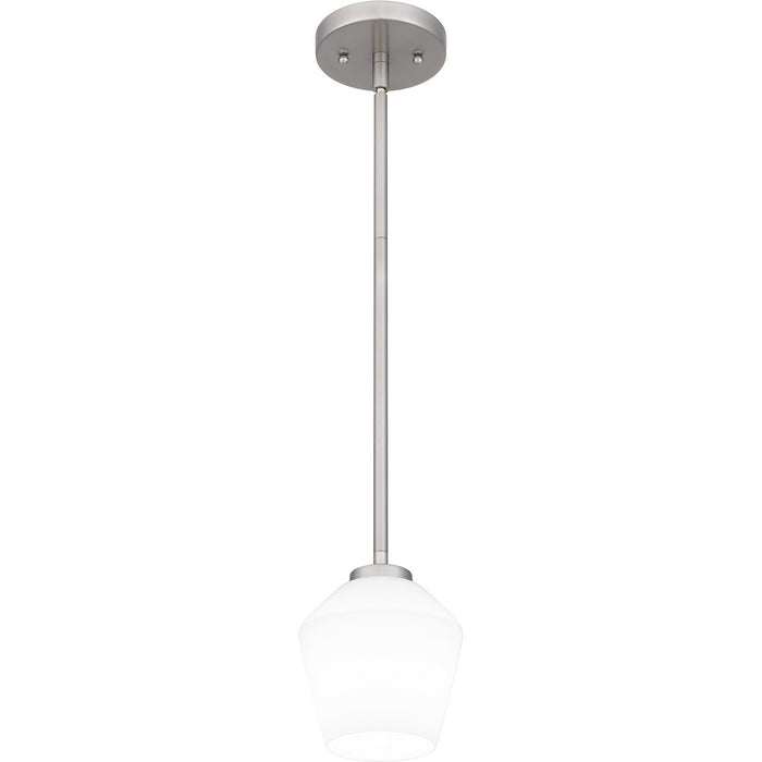 Quoizel NIE1505BN One Light Mini Pendant, Brushed Nickel