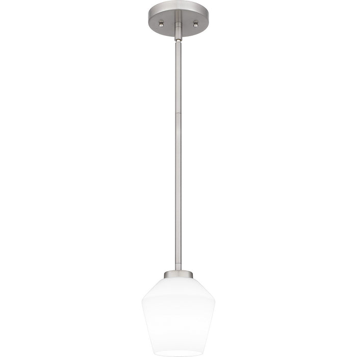 Quoizel NIE1505BN One Light Mini Pendant, Brushed Nickel
