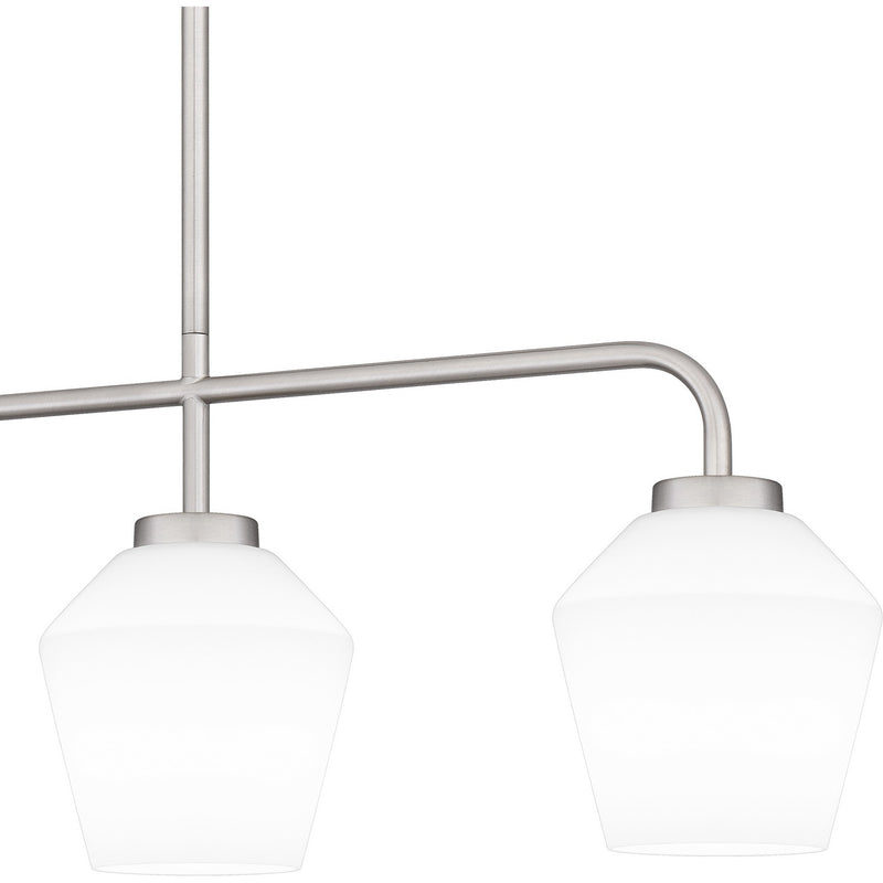 Quoizel NIE436BN Four Light Linear Chandelier, Brushed Nickel