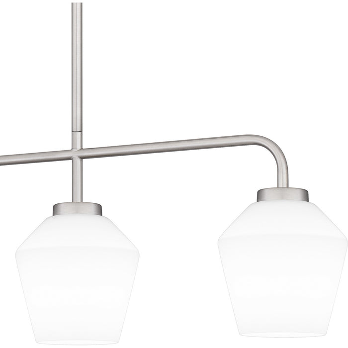 Quoizel NIE436BN Four Light Linear Chandelier, Brushed Nickel